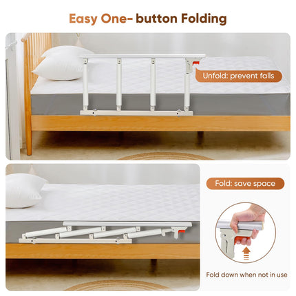 Brolteja Bed Rail for Adults, Folding Safety Gate for Elderly, Safety Bed Rail, Fall Protection, for Elderly People with Disabilities (92 x 45 cm)