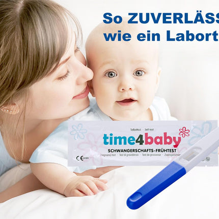 5 x Time4Baby Midstream Pregnancy Test I Early Pregnancy Test I Early Pregnancy Test I Test 6 days before your missed period