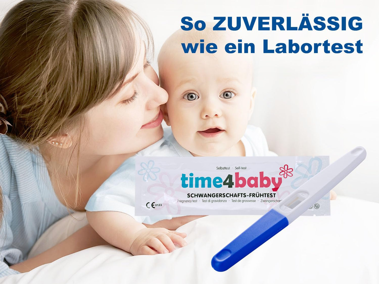 5 x Time4Baby Mittelstrahl Schwangerschaftstest I Frühschwangerschaftstest I Schwangerschaftstest Frühtest I 6 Tage vor dem Ausbleiben der Periode testen