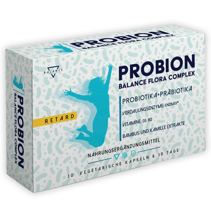 PROBION® | Probiotics for Colon Cleansing | Probiotic Capsules | 40 Billion CFU | Lactobacillus, Bifidobacterium + Enzi-Mix + Vitamins + Bamboo and Chamomile to Eliminate Intestinal Gas | 30 Sustained-Release Capsules