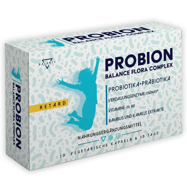PROBION® | Probiotics for Colon Cleansing | Probiotic Capsules | 40 Billion CFU | Lactobacillus, Bifidobacterium + Enzi-Mix + Vitamins + Bamboo and Chamomile to Eliminate Intestinal Gas | 30 Sustained-Release Capsules