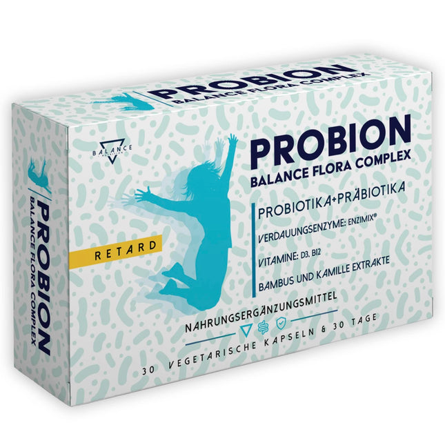 PROBION® | Probiotics for Colon Cleansing | Probiotic Capsules | 40 Billion CFU | Lactobacillus, Bifidobacterium + Enzi-Mix + Vitamins + Bamboo and Chamomile to Eliminate Intestinal Gas | 30 Sustained-Release Capsules