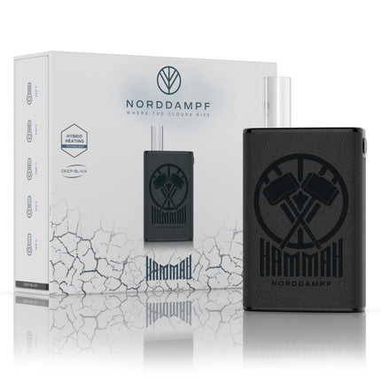 Norddampf HAMMAH Herb Vaporizer | Compact premium vaporizer for herbs | Hybrid heating technology | 1600mAh battery | 30s heat-up time | Insulated airway | 5 temperature levels | DEEP BLACK