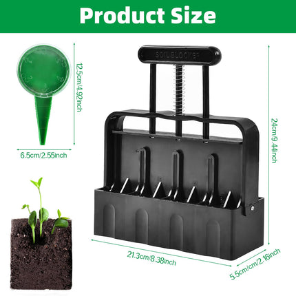 YIZHIXIANGQ Manual Soil Blocker, 5 cm Handheld Soil Blocker, Soil Blocker Cultivation, With Seed Sower, Suitable for Plant Transplantation, Plant Cultivation, Gardens, Greenhouses, Vegetable Gardens