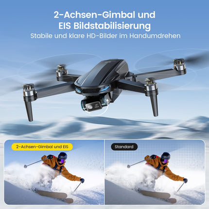 DEERC EIS 4K Camera Drone with 2-Axis Gimbal for Adults, D65 RC Drones Under 249g, GPS Follow Me, 26 Min. Long Flight Time, 5G Image Transmission, Smart Return, Professional Complete Set for Beginners, C0