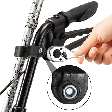 BestYiJo wheelchair cane holder, cane holder for wheelchair, walking stick holder for rollator, holder for walking stick on rollator, cane holder wheelchair, walking aid accessories for wheelchairs (with screws)