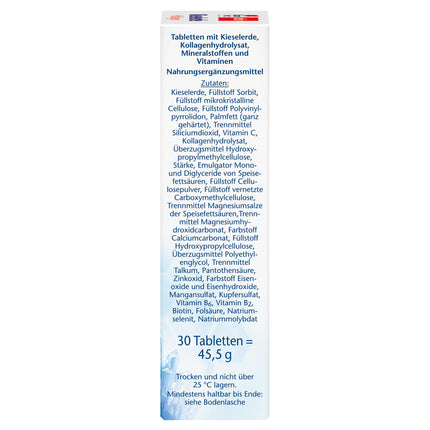 Doppelherz Silica + Collagen - Biotin contributes to the maintenance of normal skin and hair - 30 tablets