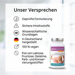 Betagluten 60 Capsules | Suitable for gluten sensitivity, wheat allergy, celiac disease, low-carb or FODMAP diets