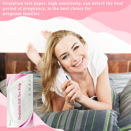 50 ovulation test strips, fertility test for women, 25 miu/ml optimal sensitivity, accurate ovulation test tracking, fast and accurate results