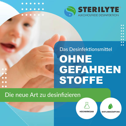 STERILYTE Surface Disinfectant 5L – Sustainable, alcohol-free, highly effective against viruses, bacteria &amp; fungi, versatile disinfectant for surfaces (Halal &amp; Kosher) – MADE IN GERMANY
