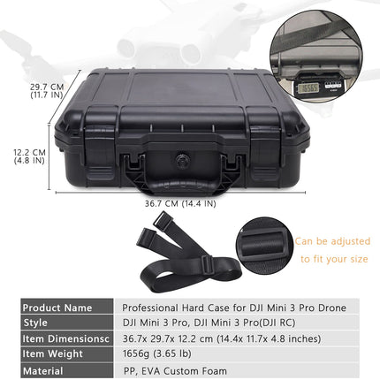 Professional Mini 3 Pro Case, Waterproof Hard Case for DJI Mini 3 Pro Drone and DJI RC/DJI RC N1 Remote Controller and Drone Accessories