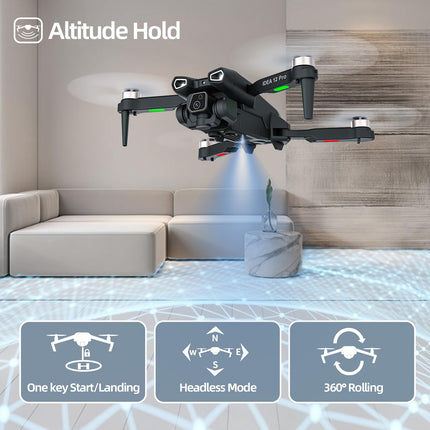 IDEA12 PRO Drone with Adjustable 4K Camera with Optical Flow Positioning for Beginners and Adults, Drones with Brushless Motor, FPV RC Drone Quadcopter with 2 Batteries 30 Minutes