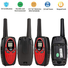 Retevis RT628 Walkie Talkie Set of 4, Children's Radio Long Range, Easter Gifts for Children, Toys for Ages 3-12, Gifts for Birthdays, Holidays, Camping, Adventures (2 Pairs, Red)