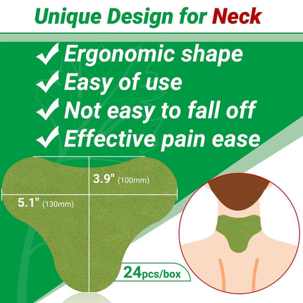 iShanCare Neck Pain Relief Patches, 24 Pack Heat Patches, 8 Hours Deep Relief for Neck, Back, Knee, Shoulder
