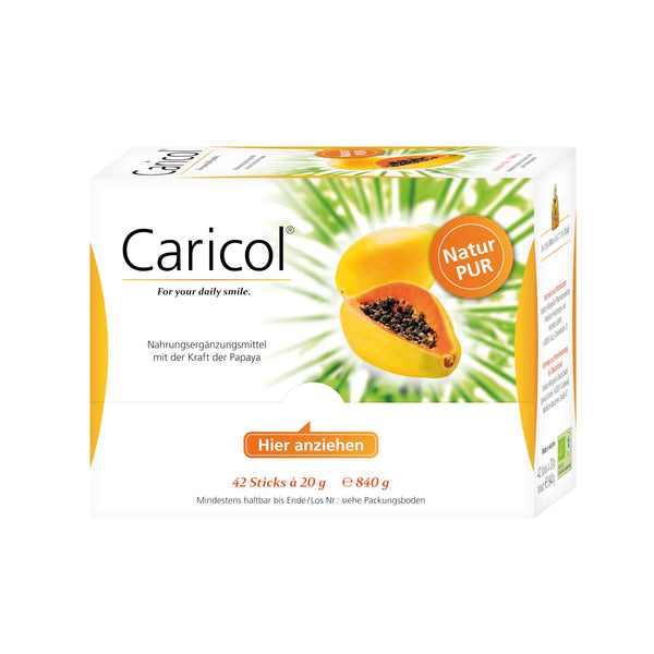 Caricol | 100% natural, organic ingredients | With papain | Easy to dose | 42 sticks of 20 g each (840 g)