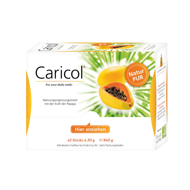 Caricol | 100% natural, organic ingredients | With papain | Easy to dose | 42 sticks of 20 g each (840 g)