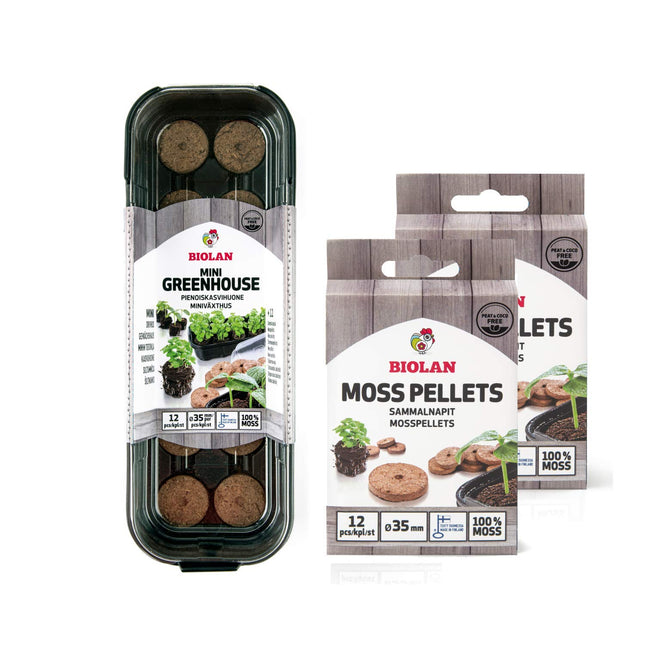 Biolan Indoor Propagator – Mini Grow Kit for 12 Seeds with 36 Peat-Free Growing Tablets, Durable Material, Transparent Cover, and Ventilation Design. Reusable. Perfect for Beginners