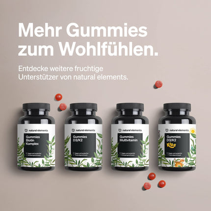 Vitamin D3 K2 Gummies KIDS – 120 fruity gummies – vegan, sugar-free – tropical flavor – branded raw material K2VITAL® – optimal dosage for children – produced in Germany &amp; laboratory-tested