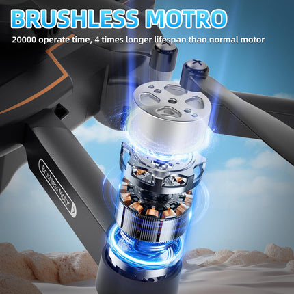 Drone with Camera for Kids Brushless Motor, 720P Drone, Drone with for Kids Beginners, Optical Flow Positioning, Obstacle Avoidance, Headless Mode, OneKey Start, 2 Batteries