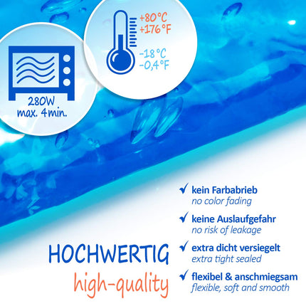 com-four® 3X multiple compresses in 3 different sizes with fleece cover, warm &amp; cold compresses - economy pack cooling pads, cooling packs - microwave-safe - Made in Germany (3 pieces)