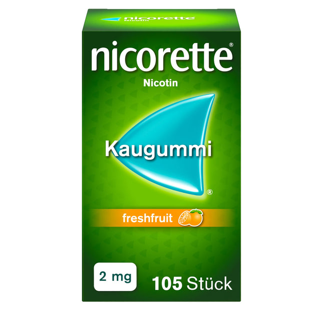 NICORETTE Chewing Gum 2mg Fresh Fruit – Nicotine Chewing Gum for Smoking Cessation – Fruit Flavor – 2mg Nicotine – Quit Smoking – 105 pcs.