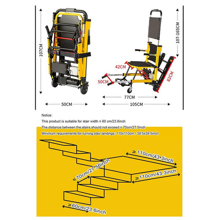 Handcart stair climber electric, electric tracked stair climber, manual stair climbing wheelchair for elderly patients, can go up and down stairs