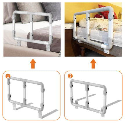 Heuffe bed rail fall protection for seniors, foldable bed handle, standing aid for older adults, safety bed railing, fall protection guard rail for nursing bed disabled