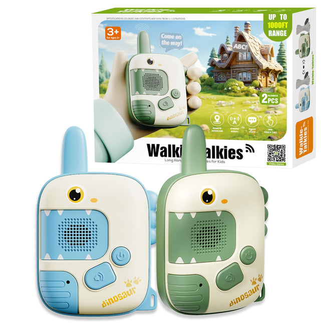 DQMOON Dinosaur Toys for Ages 3 4 5 6 - 2 PCS Walkie Talkies Children's Toys Outdoor Games for Kids Birthday Christmas Gift Ideas Toys Sensory Toys for Children 4-7 Years