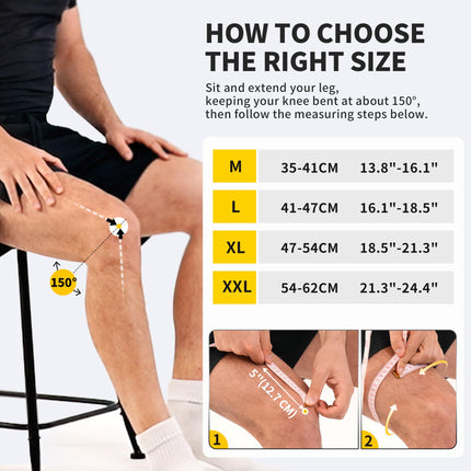 CAMBIVO 2X Knee Brace Men Women, Knee Support with PMMA Side Stabilizers and Patella Pad, Knee Support for Meniscus Tear, Arthritis, ACL, Joint Pain, Sports