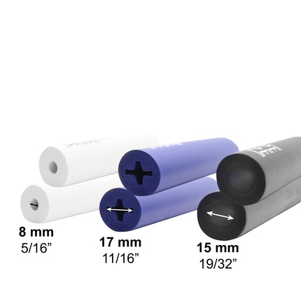 PEPE Mobility - Grip aids for seniors x6 pieces, 3 sizes, handle thickeners for cutlery 12 cm, toothbrush, pens Black, White, Blue