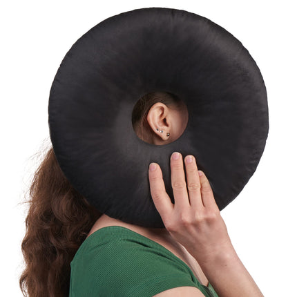 ODOXIA Piercing Pillow with Hole | For Ear Pain Relief | Donut Pillow | Ear Cushion | Sleeping Ring for Side Sleepers to Relieve Ear Pain | Piercing Pillow (Black)