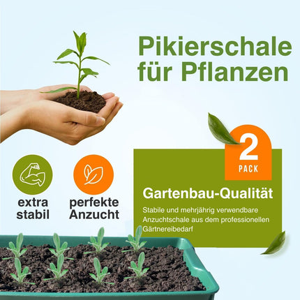KRONLY 2 pieces sturdy planting bowl without bottom holes – 58 x 33 x 11 cm – pricking out tray for plants tub bowls garden cultivation