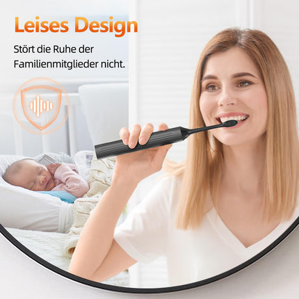 Electric Toothbrush, Sonic Toothbrush, Quiet Electric Toothbrush with 3 Intensities and 5 Modes, 40,000 VPM, IPX7, Toothbrush with 90-Day Battery Life and Timer, Ritter Black