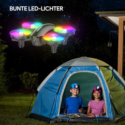 Mini Drone with Camera HD 1080P for Kids Beginners, TOMZON RC Quadcopter with Colorful LEDs, Long Flight Time, 360° Propeller Protection/Throw Go/3D Flip/, Helicopter Remote Controlled Toy Drone Indoor