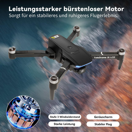 Toladrone Drone with Camera LCD Screen Digital Image Transmission Remote Control FPV Drone with Brushless Motor for Adults TD31LCD RC Drones for Beginners