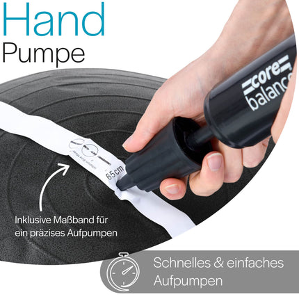 Core Balance, burst-proof exercise ball - for fitness, yoga, pregnancy - 55cm, 65cm, 75cm, 85cm - incl. air pump