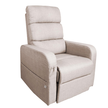 PEPE Mobility - Electric TV chair with stand-up aid, linen fabric, senior chair with motor, TV chair, beige