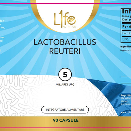LN Lactobacillus Reuteri | 90 Probiotic Lactobacillus Reuteri Capsules – 5 Billion CBU L-Reuteri per Serving | High-Dose L-Reuteri Supplement | GMO-, Gluten-, and Allergen-Free