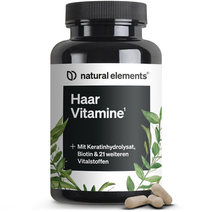 Hair Vitamins – 180 Capsules – Highly dosed with keratin hydrolysate, biotin, selenium, zinc, millet extract, B vitamins &amp; more – for hair, skin &amp; nails* – Produced in Germany &amp; laboratory tested