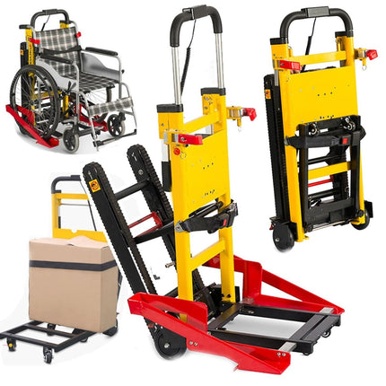 Crawler Stair Climbing Wheelchair Electric Stair Climber with Chains, Load Capacity 200 kg, Foldable Stair Climber, Wheelchair Docking Vehicle, for Patient/Load Transfer