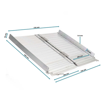 Wiltec wheelchair ramp foldable 92 cm 270 kg, mobile access ramp as wheelchair ramp, aluminum suitcase ramp, flat ramp foldable