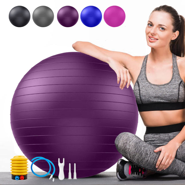 Soft Palla da Pilates Grande, Anti-scoppio Fitball Sostegni 2200lbs, Fit Ball Palloni w/Pompa, Yoga Softball per Fitness Ginnastica Gravidanza Ritmica Fisioterapia Bambina (Ufficio &amp; Casa &amp; Scuola)