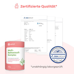 Multi-Fiber Complex | 10 Premium Fibers &amp; Calcium | Digestion, Gut Flora, Immune System, Cholesterol &amp; Blood Sugar | Vegan, Gluten-Free, Lactose-Free | 420g Powder