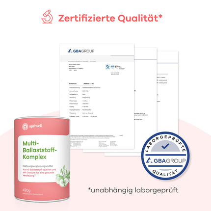 Multi-Fiber Complex | 10 Premium Fibers &amp; Calcium | Digestion, Gut Flora, Immune System, Cholesterol &amp; Blood Sugar | Vegan, Gluten-Free, Lactose-Free | 420g Powder