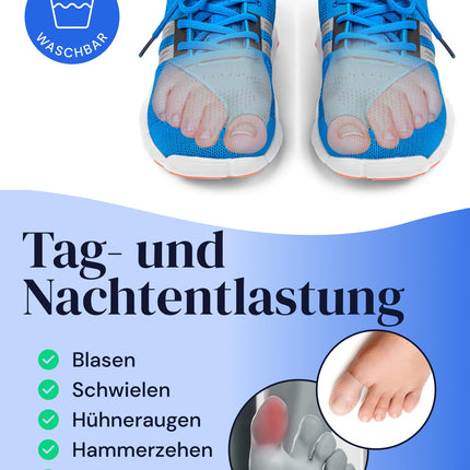 YOGAMEDIC Hallux Valgus Socks - Big Toe &amp; Foot Toe Relief Forefoot Cushion - Hammer Toe Correction and Protection, 1 Pair for Shoes, Sandals - Toe Splint Corrector for Women &amp; Men, Size S/M