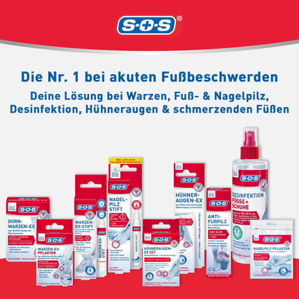 SOS Wart-Ex Plasters - Wart plasters for removing common warts on hands and feet - waterproof - for children 6 years and older - 24 plasters