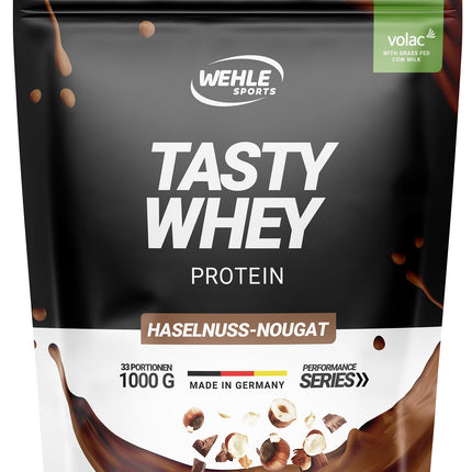 Whey Protein Powder [Nut Nougat] - High Protein Protein Powder Shake - Protein Powder Whey Protein Shake with 22g of Protein per Serving - Protein Shake with BCAA &amp; EAA (1000g) Wehle Sports®