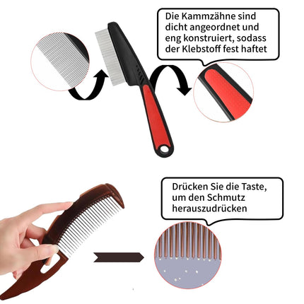 GIONAR 2 pcs Dandruff Comb, Nits Comb Extra Fine Children, Dandruff Comb with 1pcs Lice Comb Suitable for Cats, Dandruff Comb, Hair Care Accessory