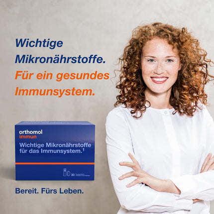 Orthomol Immun - Micronutrients to support the immune system - with vitamin C, vitamin D and zinc - Drinking ampoules/tablets, 30 daily portions