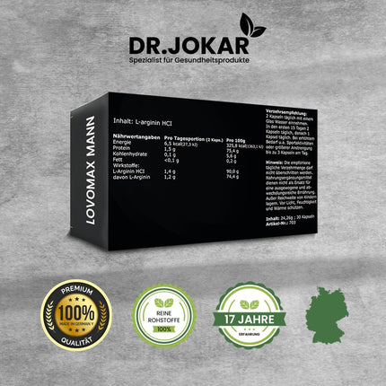 Lovomax Man - 30 blue capsules - high dosage - pills - sex - desire - strong sensation - men's pills from Germany